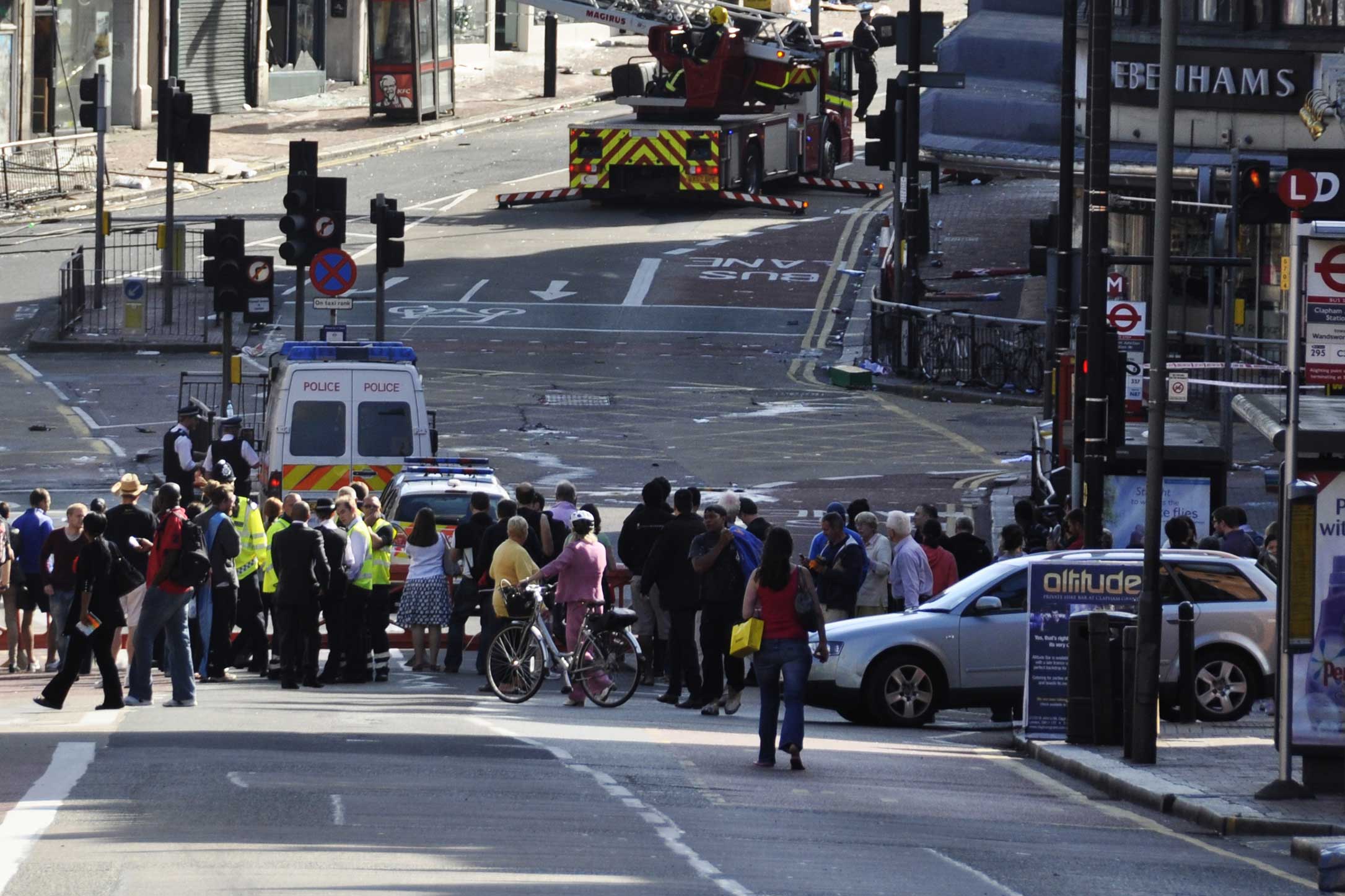 Police at a terror blast scene