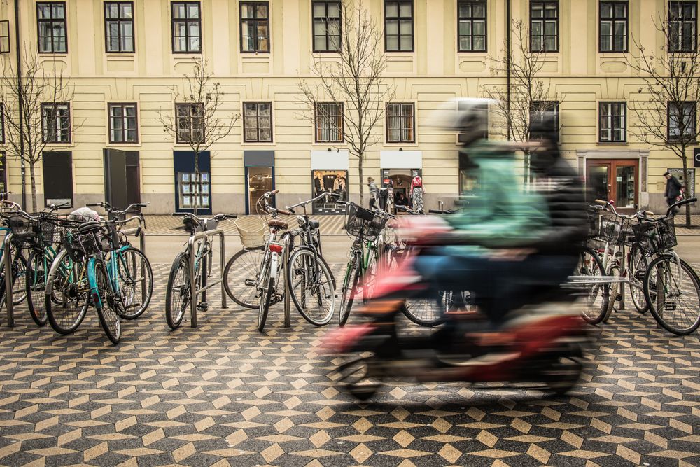 A moped speeding away after a robbery